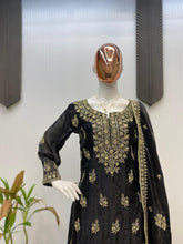 Lovely Black Fendy Embroidery Work Sharara Suit